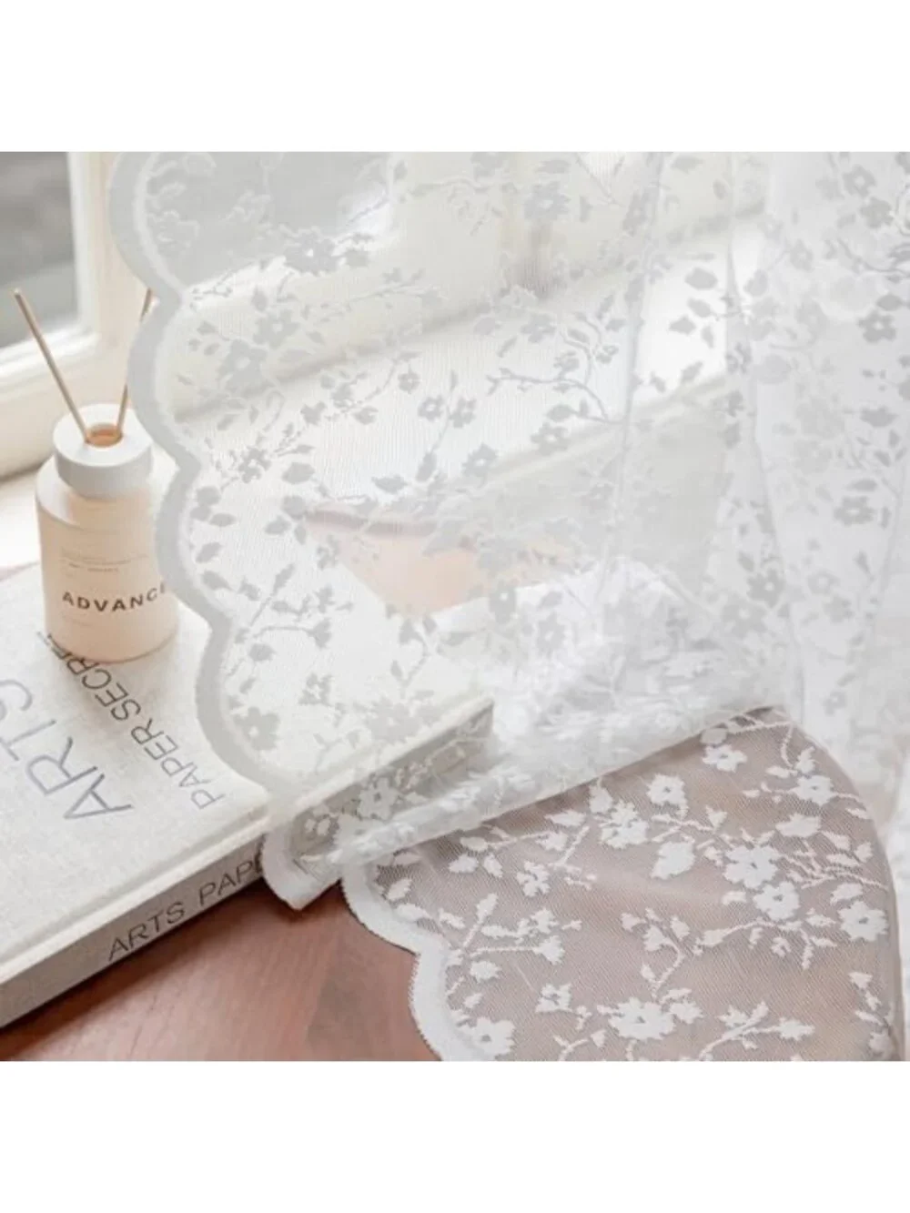 Vintage Floral Lace Sheer Curtains - 84